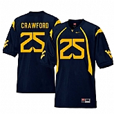 West Virginia Mountaineers 25 Justin Crawford Navy College Football Jersey Dzhi,baseball caps,new era cap wholesale,wholesale hats